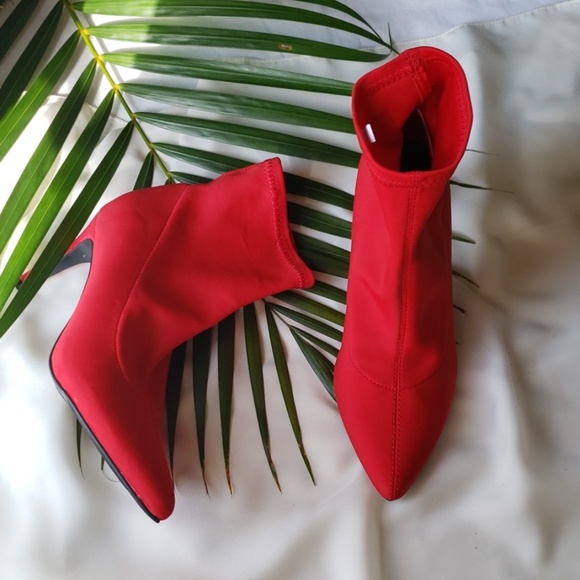 a new day Shoes - NWOT Women's Stiletto Sock Booties-Red